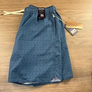 Fair Harbor The Anchor Swim Trunks Mens XXL 8" Inseam NWT Blue Geometric Print